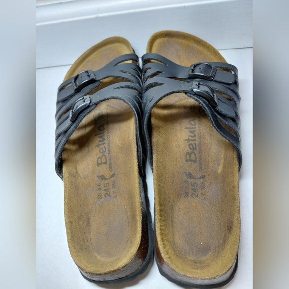 Betula By Birkenstock Women Size 38/7 Us Narrow Black Strappy Sandals - Picture 4 of 9